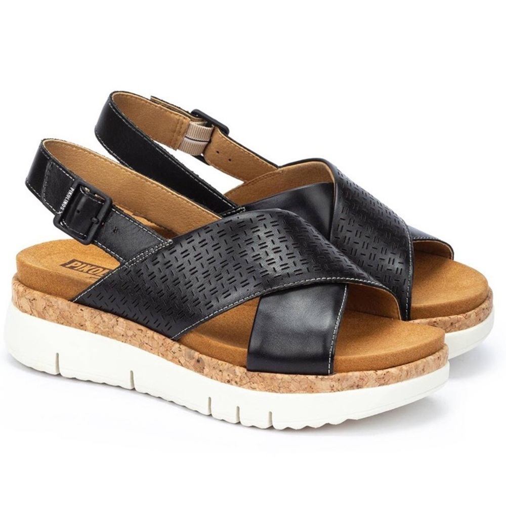 Pikolinos 38 Palma Black Leather Sandals